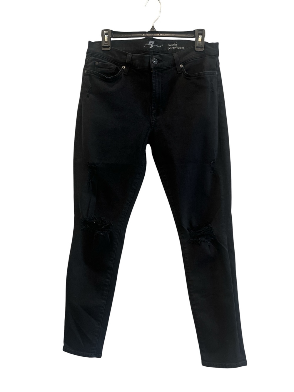 7 For All Mankind Ankle Gwenevere Black distressed High Rise